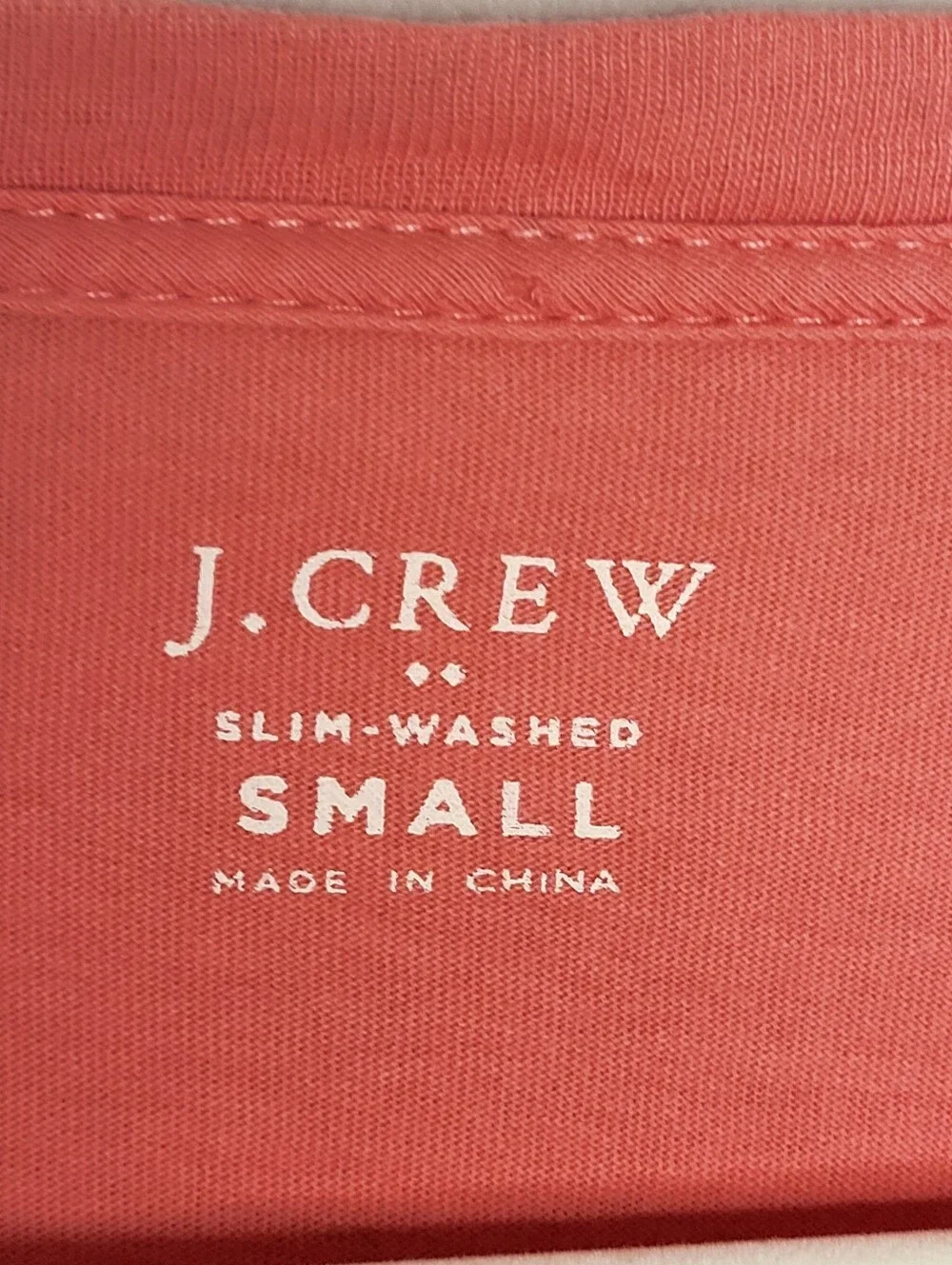 J.Crew Men’s Classic Slim Washed V-Neck Tee Coral Size S